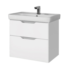 Тумба Dreja Q, 70 см, 2 ящика, белый глянец и раковина Q 70 см, 99.0002 + 191645 - фото, отзывы, цена